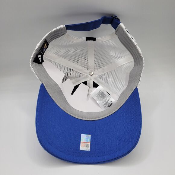 Kansas Jayhawks Adidas Mens Womens Slouch Trucker Hat Blue White Adjustable - Picture 6 of 14